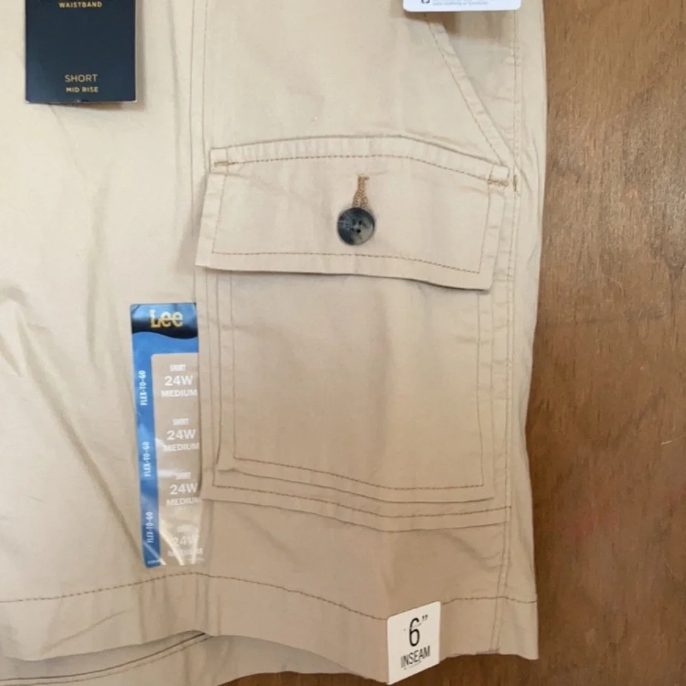 Lee tan short soft flex comfort waistband midrise cargo like pocket 24W - Picture 17 of 17